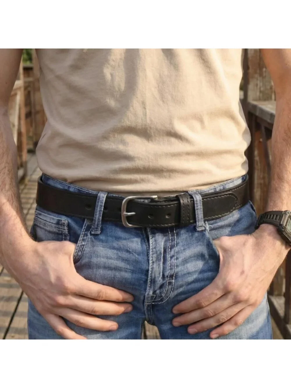 Extra Thick Handmade Bridle Leather Belt, 1.5